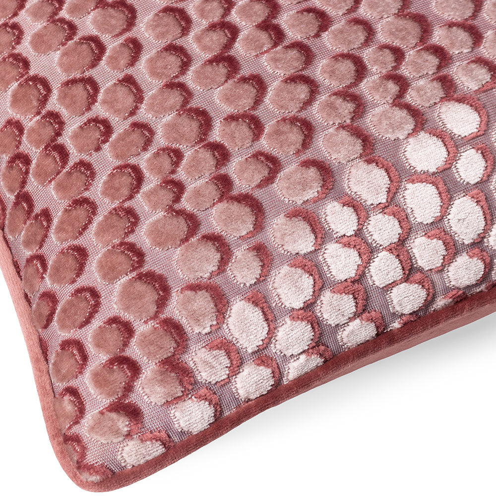 Speckle Cut Velvet Cushion in Pink