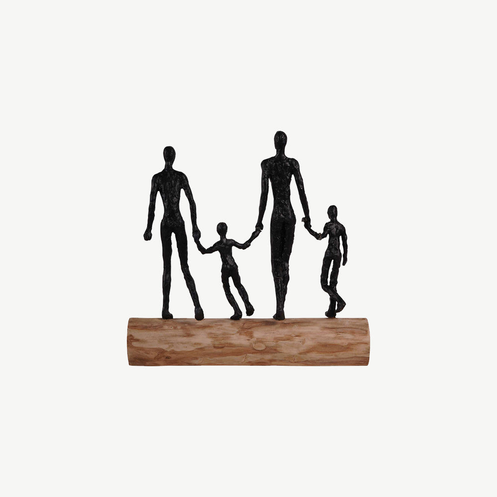 Loving Family on Wooden Stand