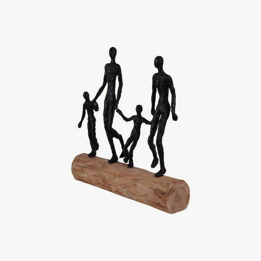 Loving Family on Wooden Stand