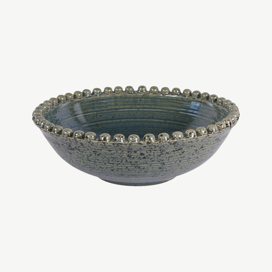 Mediterranean Reactive Glaze Ceramic Bowl in Green