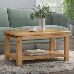 Medway Oak Coffee Table With Shelf