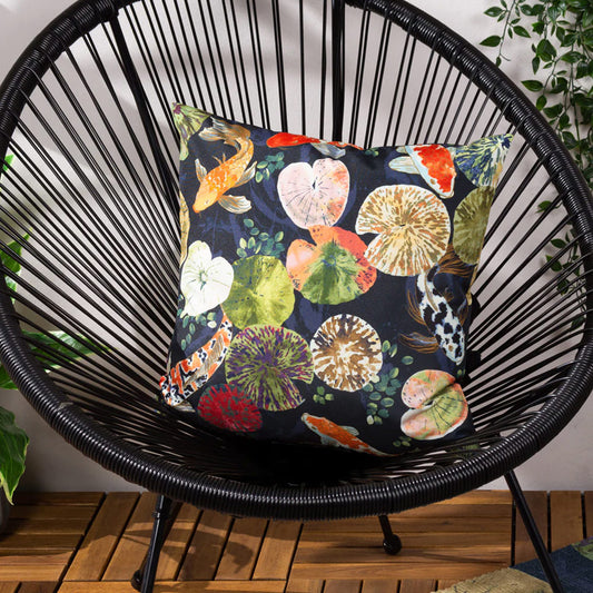 Koi Pond Outdoor Cushion Midnight