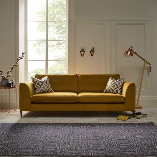 Purley Extra Large Sofa 1 in Plush-Velvet-Turmeric