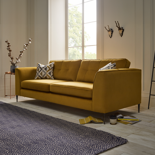 Purley Extra Large Sofa 1 in Plush-Velvet-Turmeric