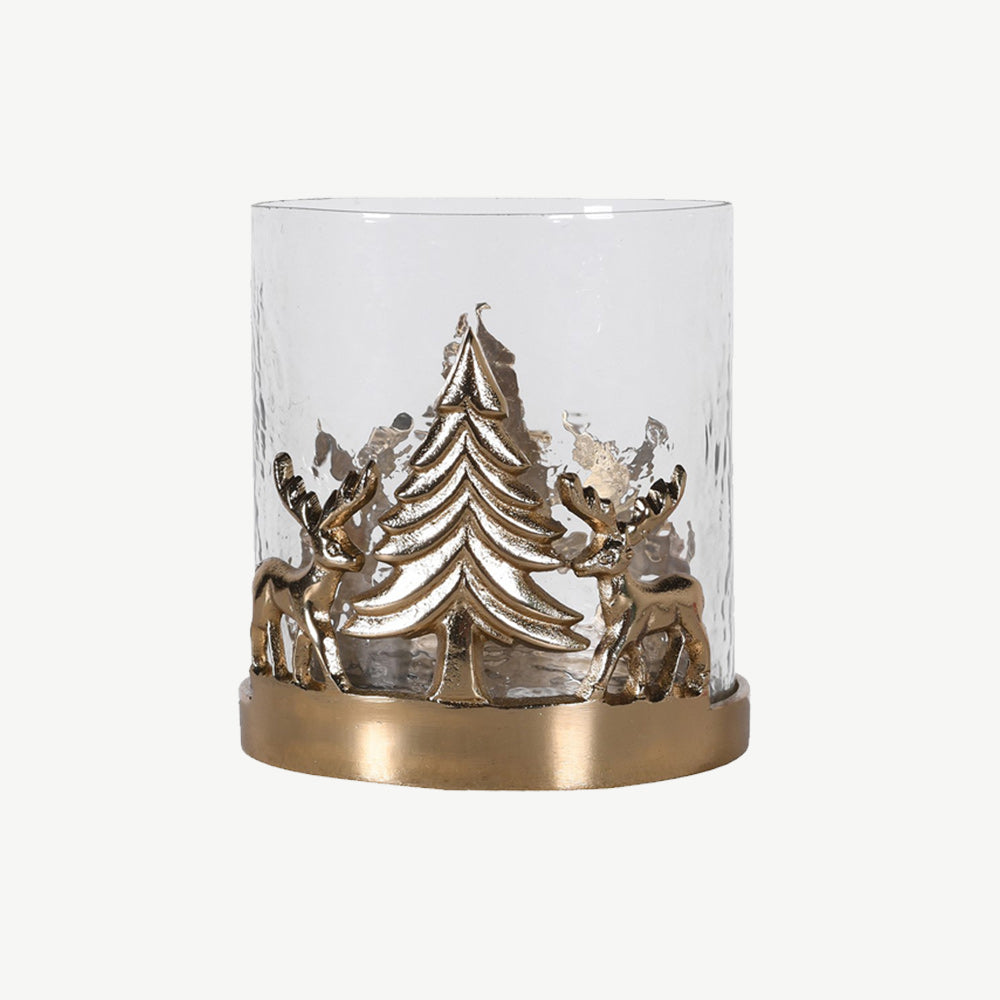 Reindeer Hurricane Candle Holder
