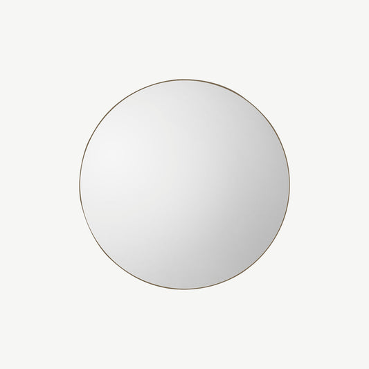 Round Mirror in Champagne