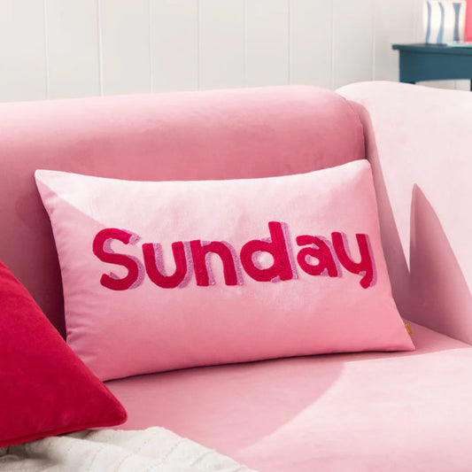 Sunday Embroidered Cushion