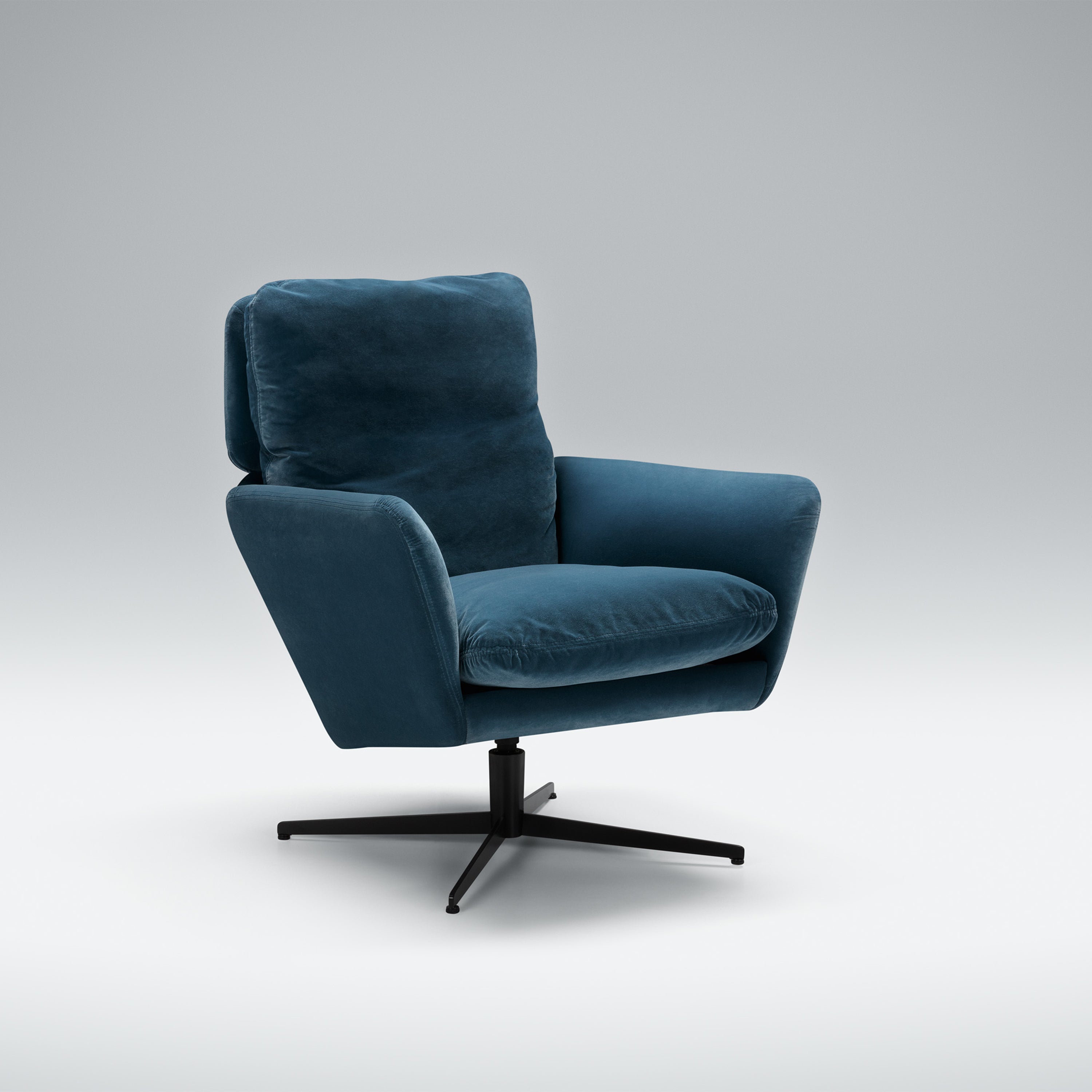 Sits Amy Swivel Chair in Velvet-Navy-Blue
