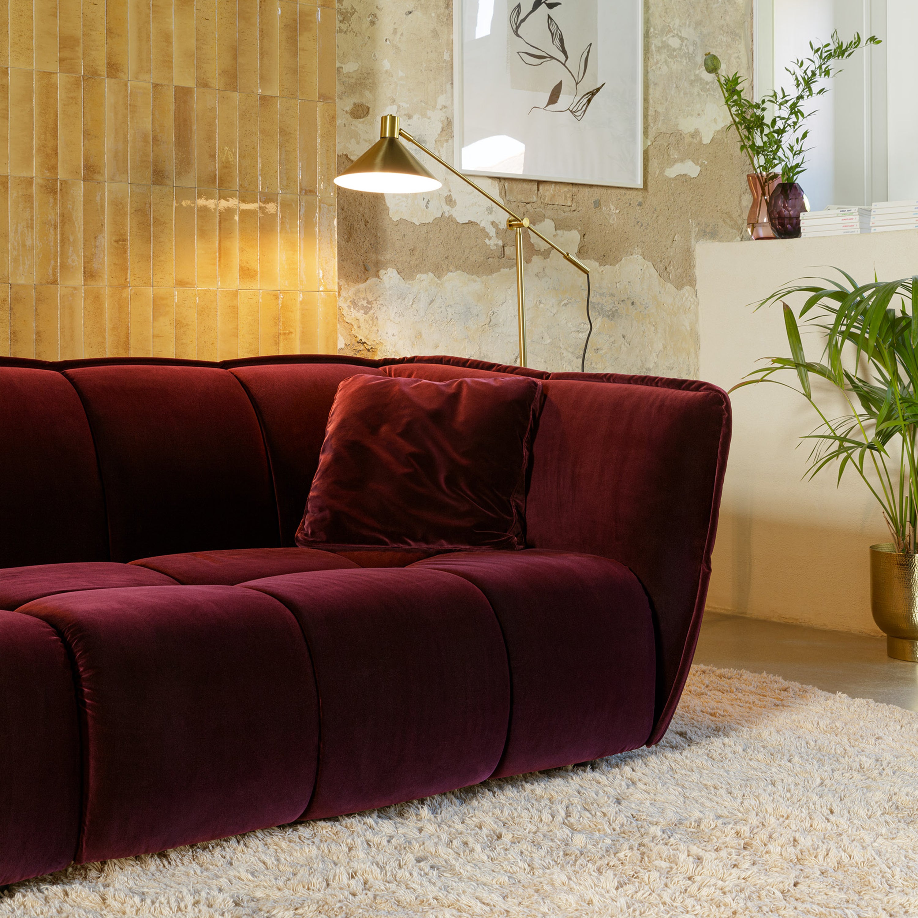 Sits Clyde 4 Seater Sofa in Wine-Red