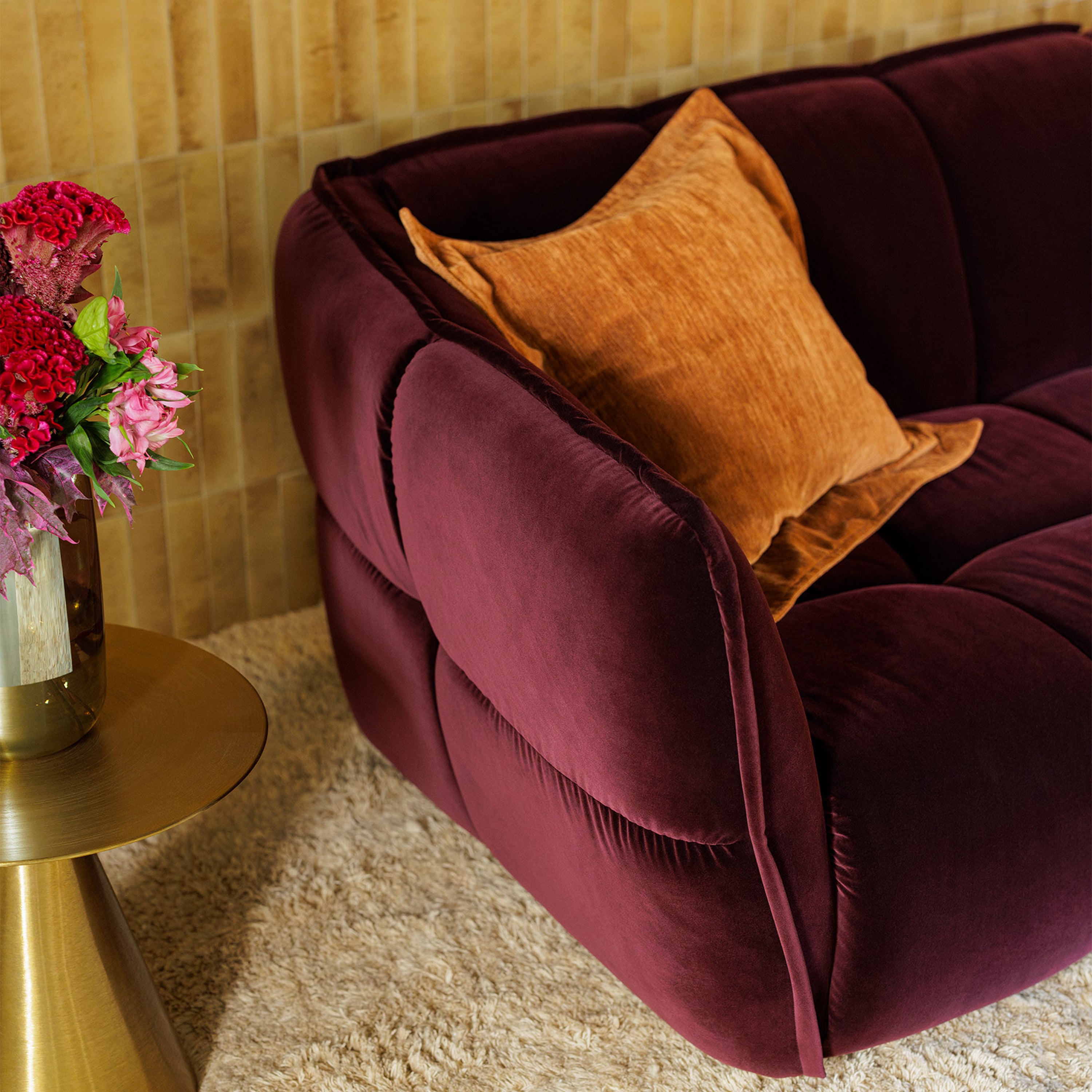 Sits Clyde 4 Seater Sofa in Wine-Red