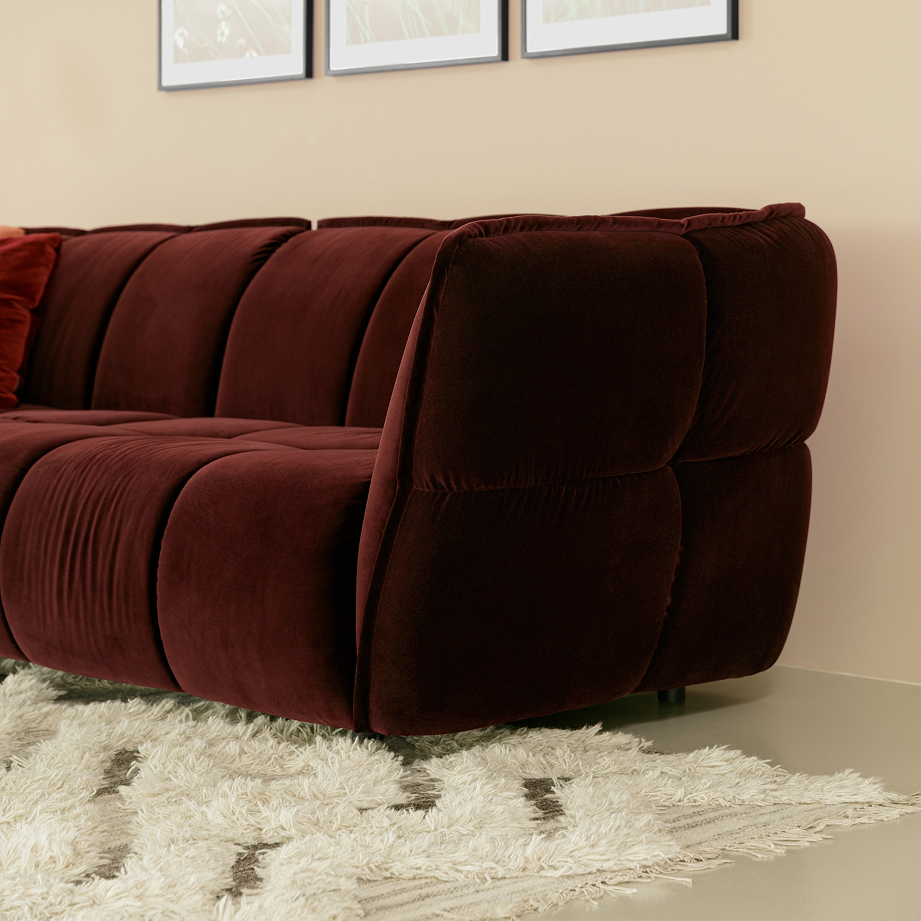 Sits Clyde 4 Seater Sofa in Wine-Red