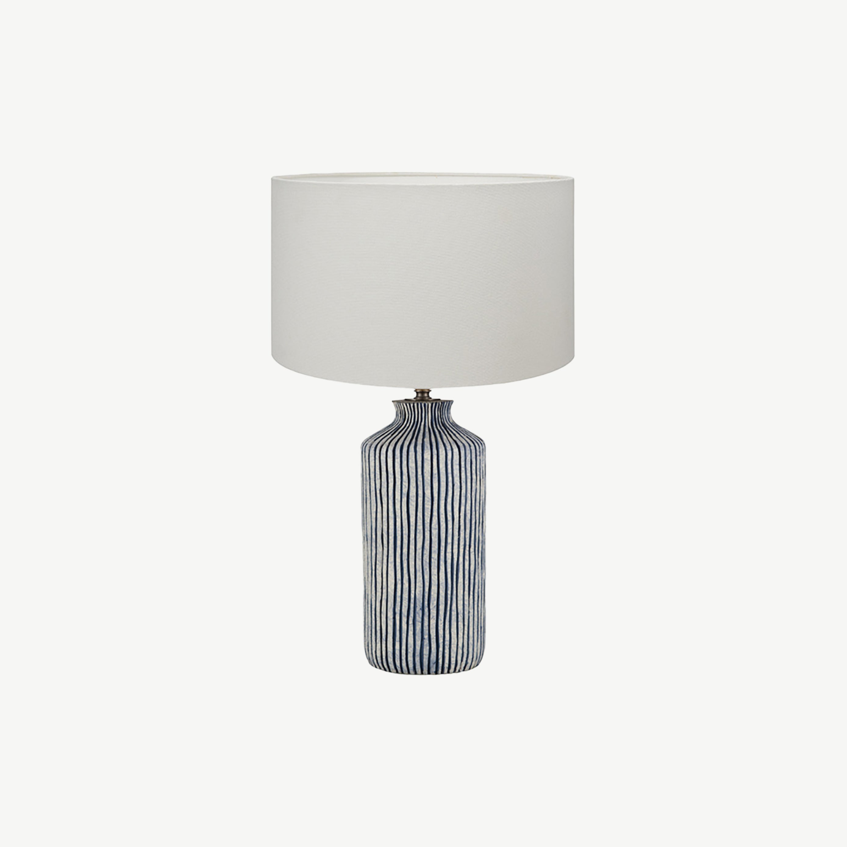 Striped Stoneware Table Lamp