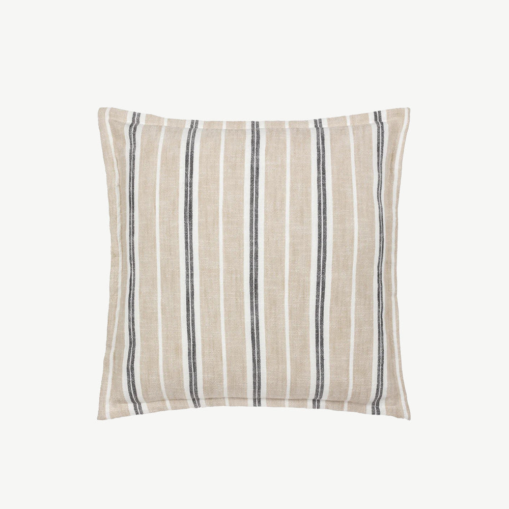 Striped Cushion Natural Black