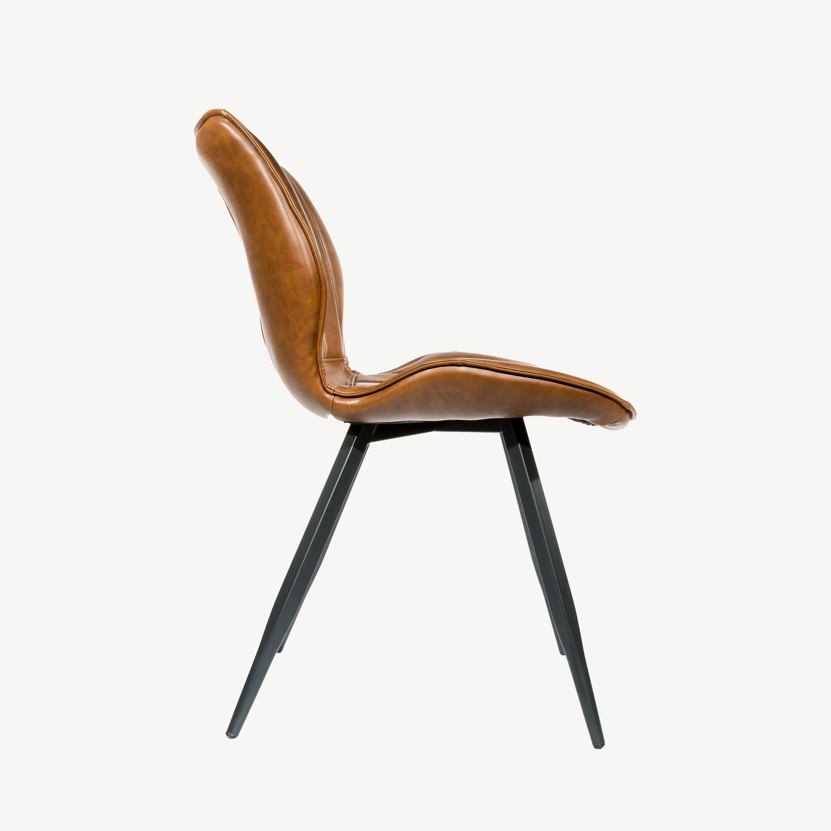 Hudson Vegan Leather Dining Chair in Tan