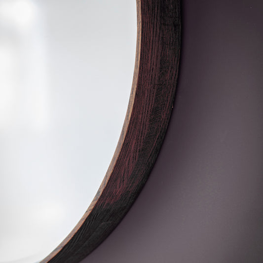 Small Walnut Circular Mirror