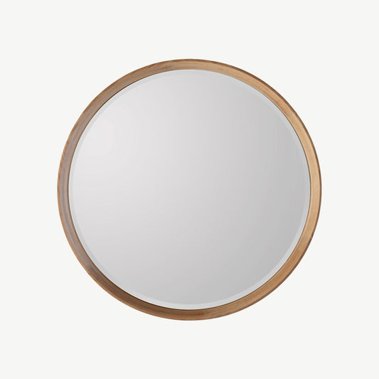 Small Oak Circular Mirror