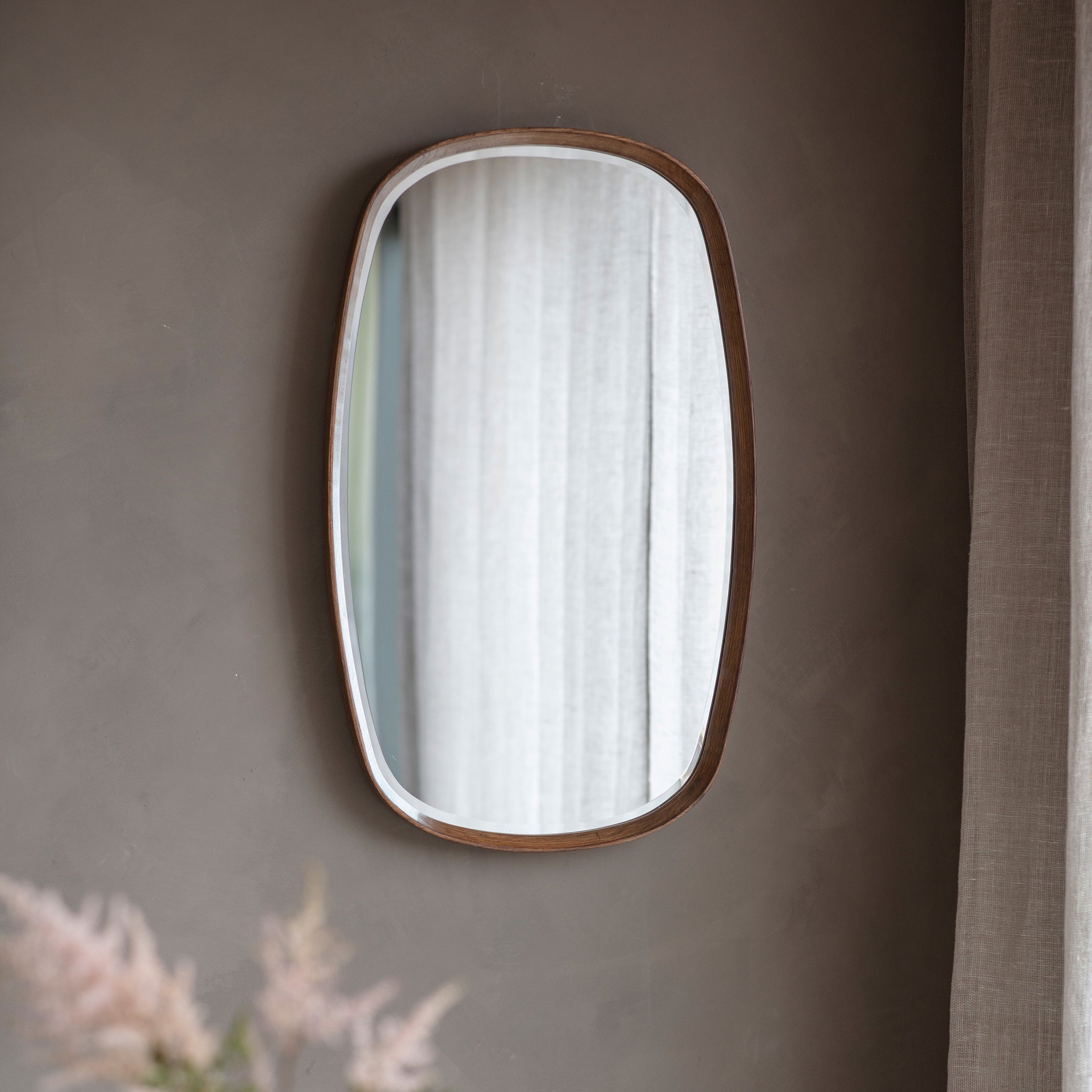 Oval Walnut Mirror