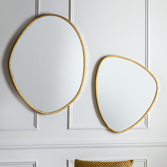 Irregular Shaped Mirror Gold