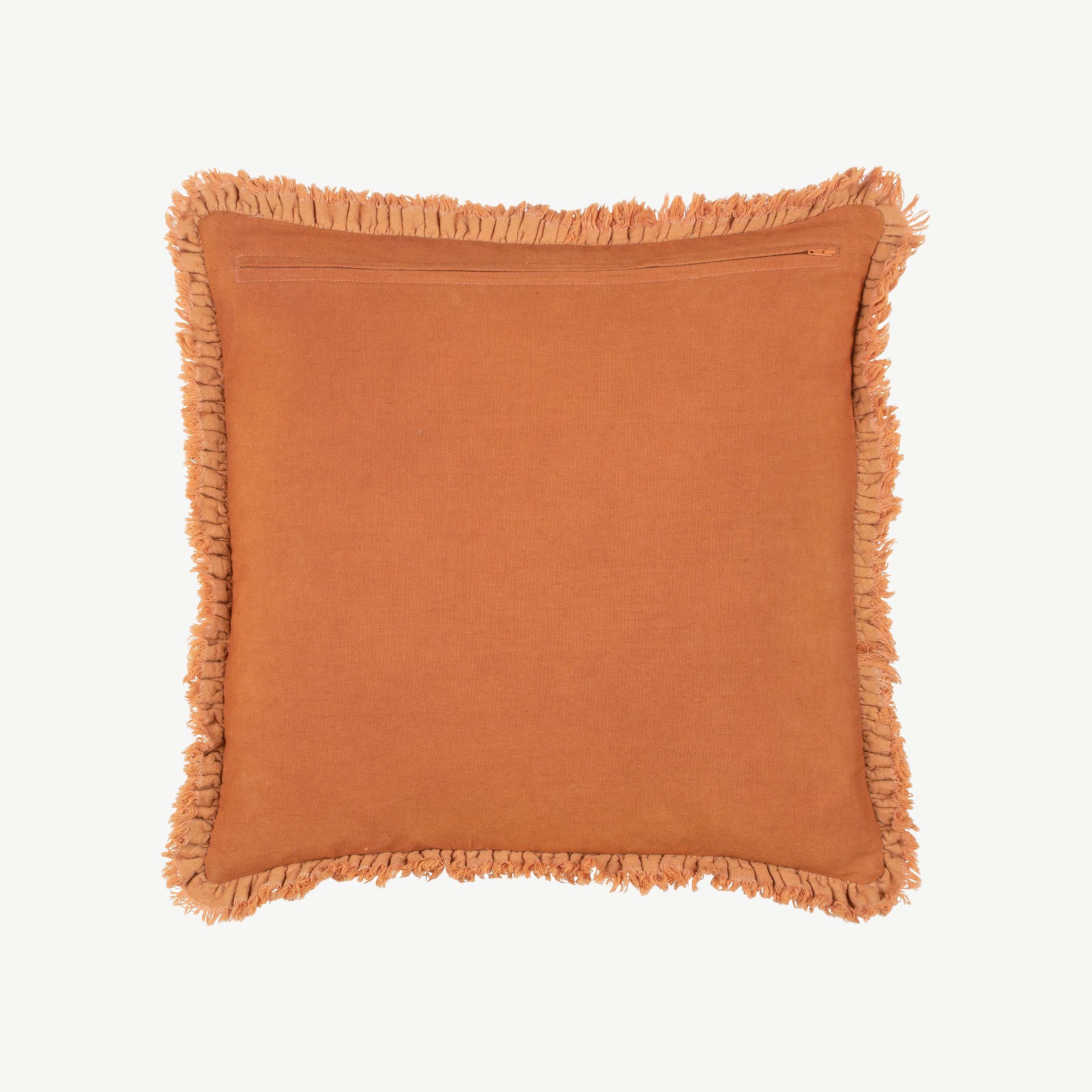 Washed Cotton Cushion in Rust