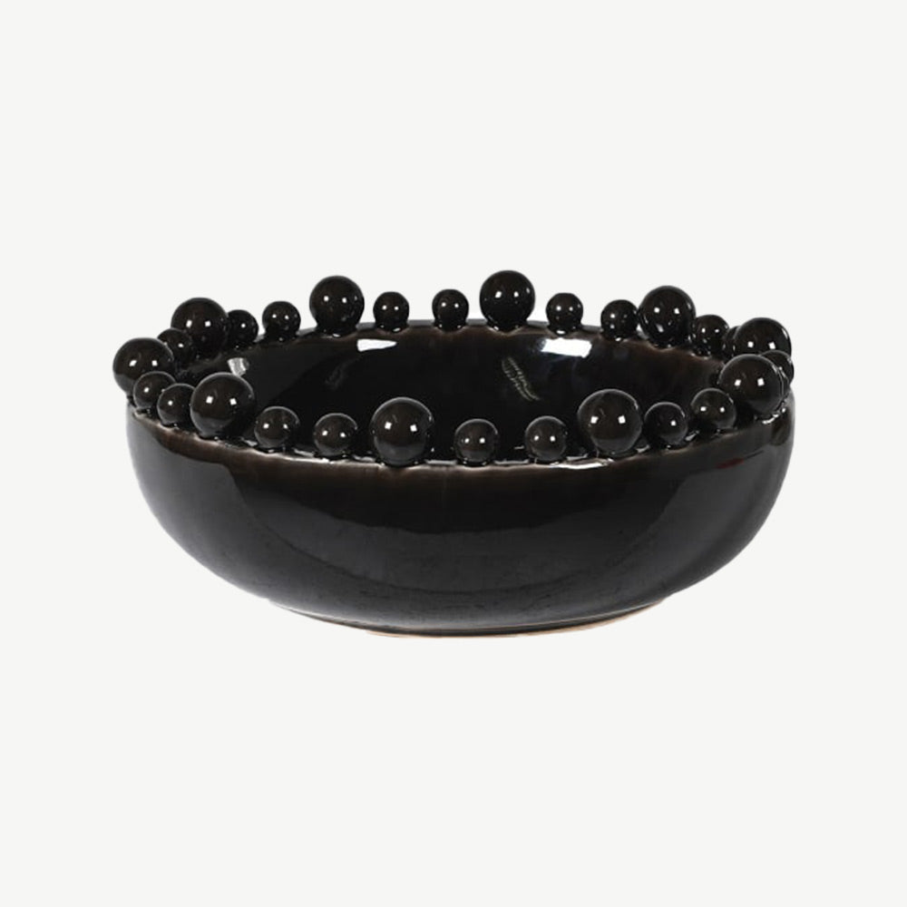 Ceramic Bobble Edged Bowl in Black