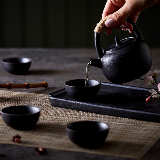 Handamade Japanese Tea Set in Black