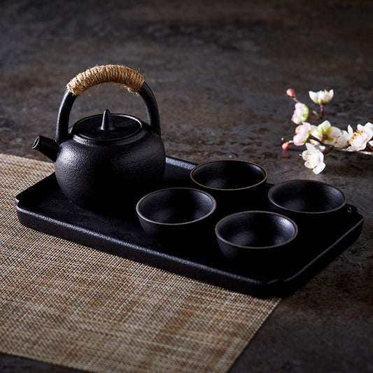 Handamade Japanese Tea Set in Black