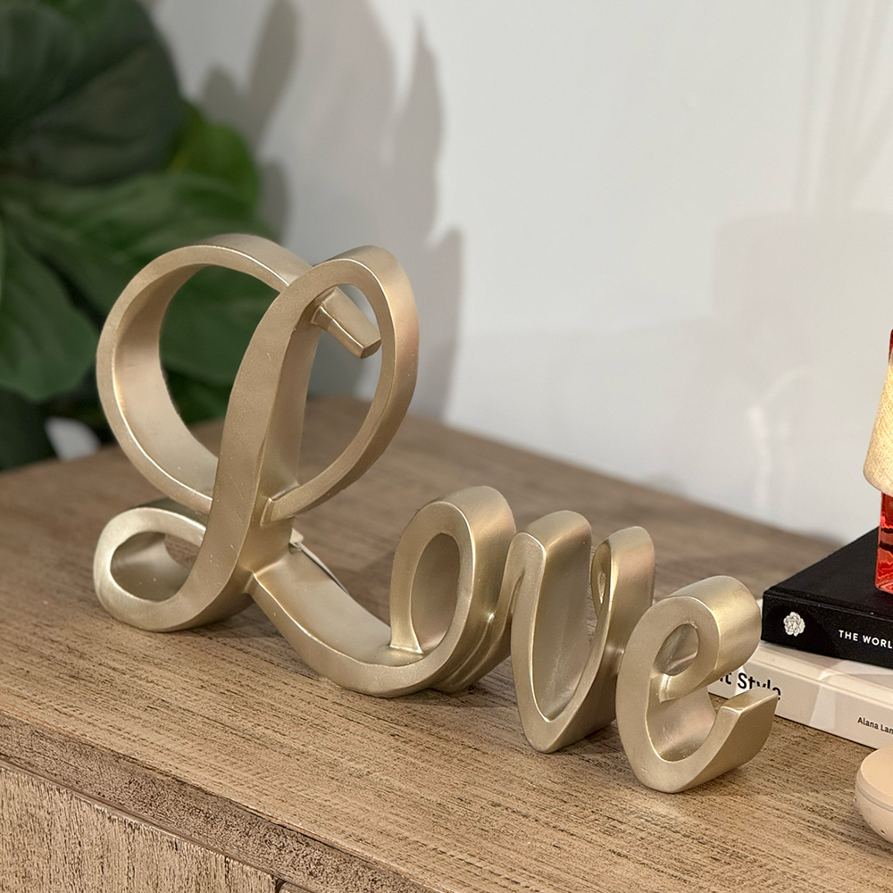 Gold Love Sculpture