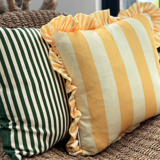 Sicily yellow striped cocktail cushion