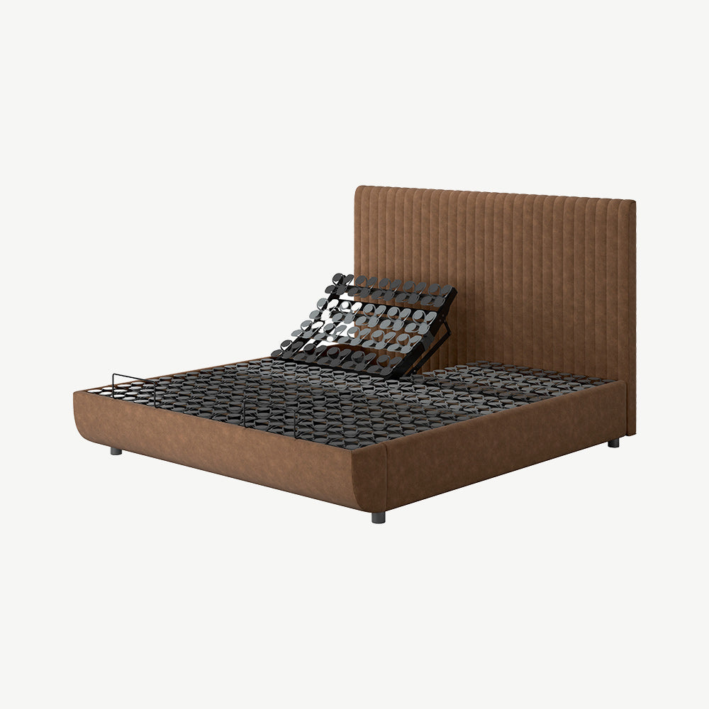 TEMPUR® Arc Static Bed with Vertical Headboard in Brown