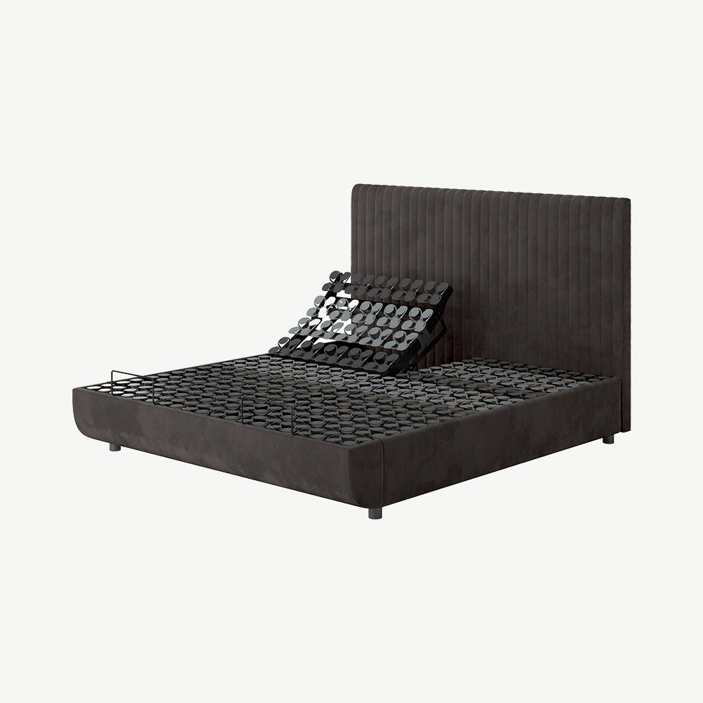 TEMPUR® Arc Static Bed with Vertical Headboard in Dark Grey