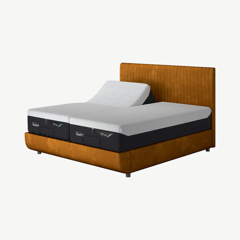 TEMPUR® Arc Static Bed with Vertical Headboard in Gold