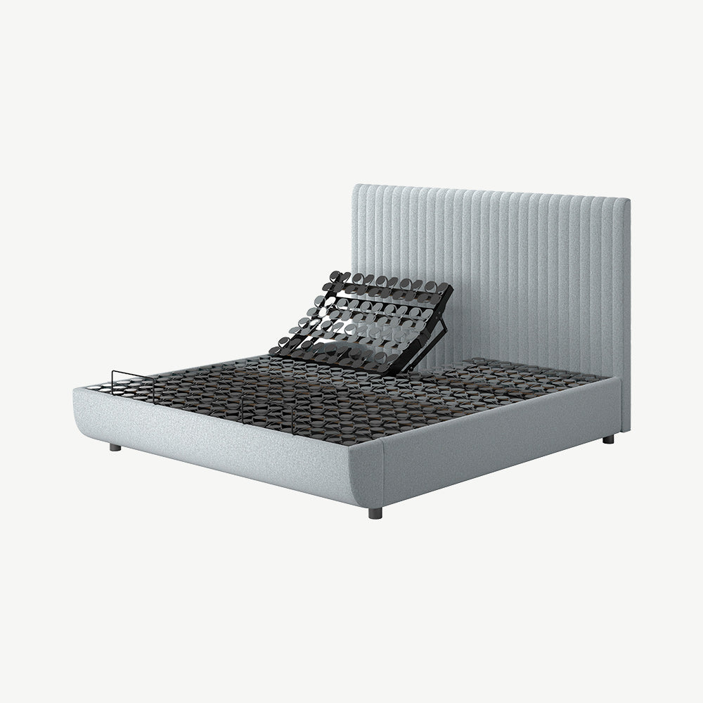 TEMPUR® Arc Static Bed with Vertical Headboard in Stone