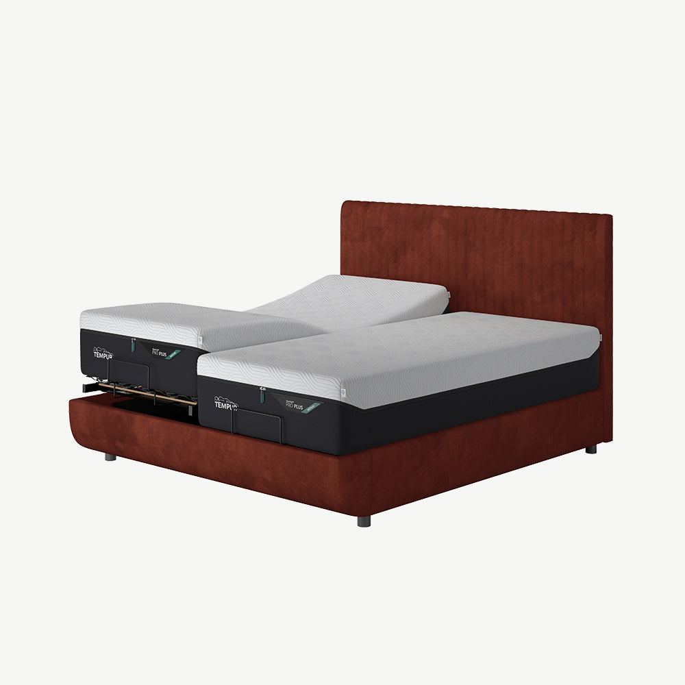 TEMPUR® Arc Static Bed with Vertical Headboard in Copper