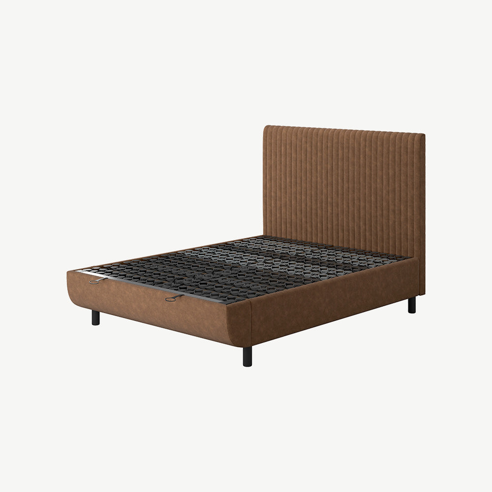 TEMPUR® Arc Static Bed with Vertical Headboard in Brown