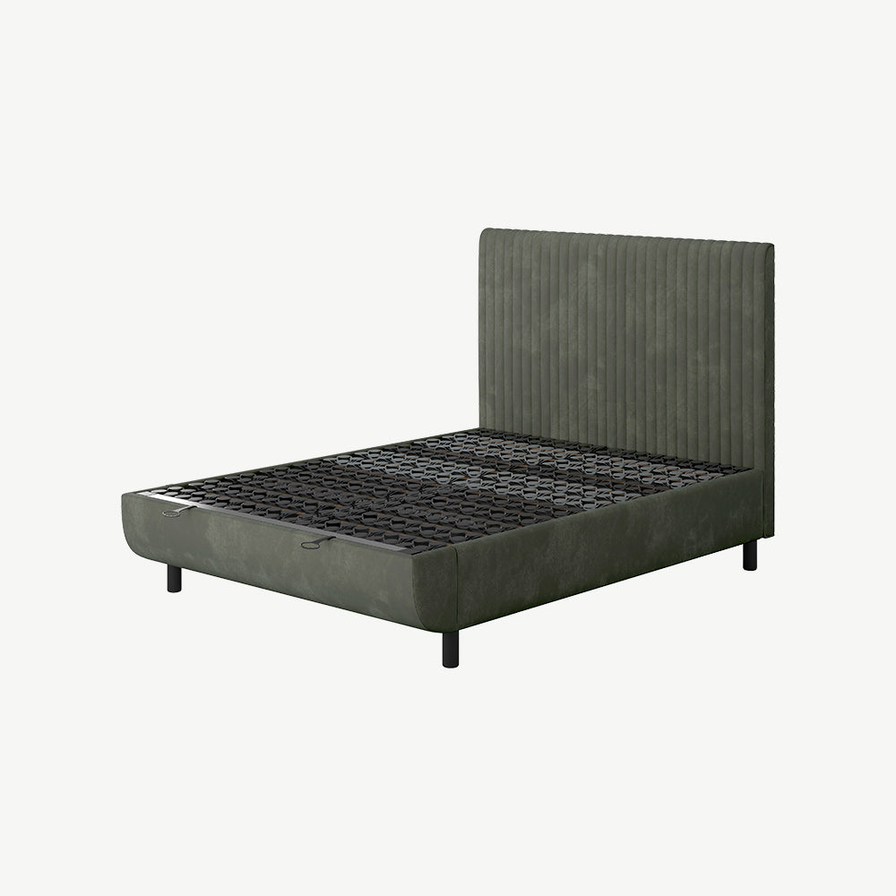 TEMPUR® Arc Static Bed with Vertical Headboard in Dark Green