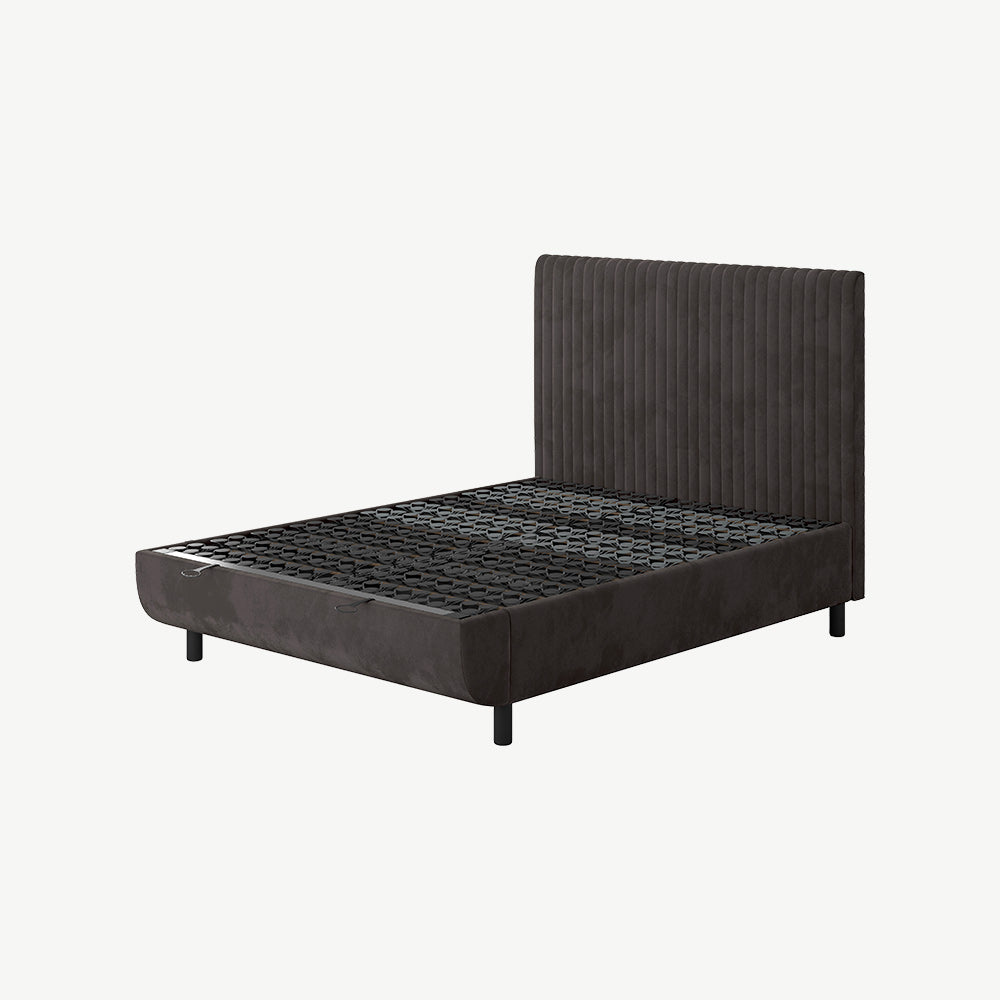 TEMPUR® Arc Static Bed with Vertical Headboard in Dark Grey