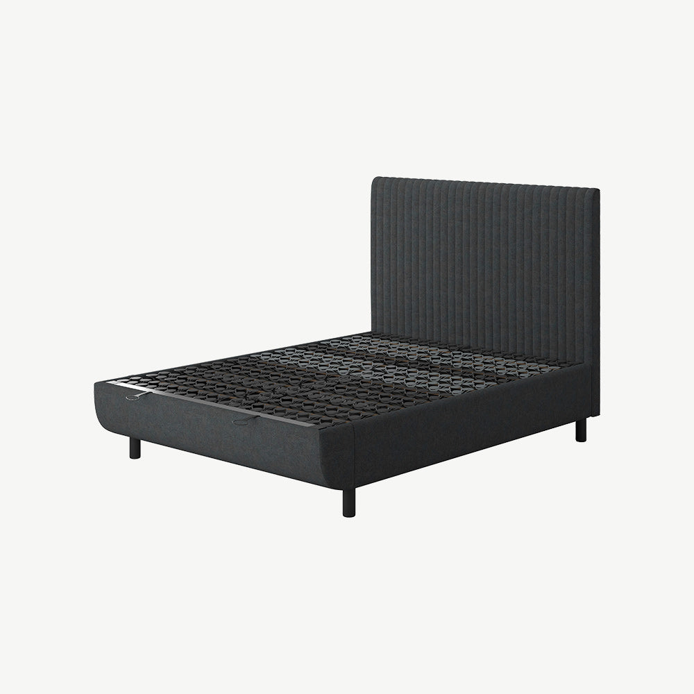 TEMPUR® Arc Static Bed with Vertical Headboard in Dark Stone