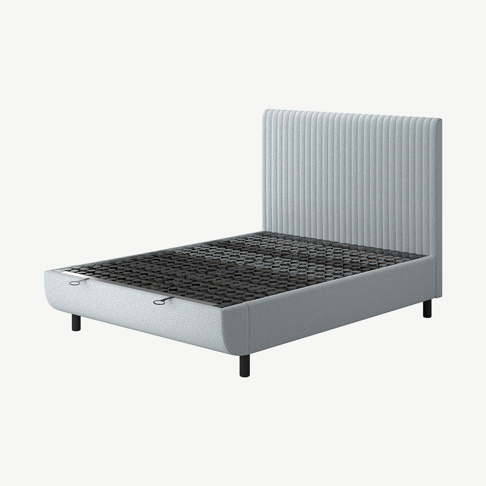 TEMPUR® Arc Static Bed with Vertical Headboard in Stone