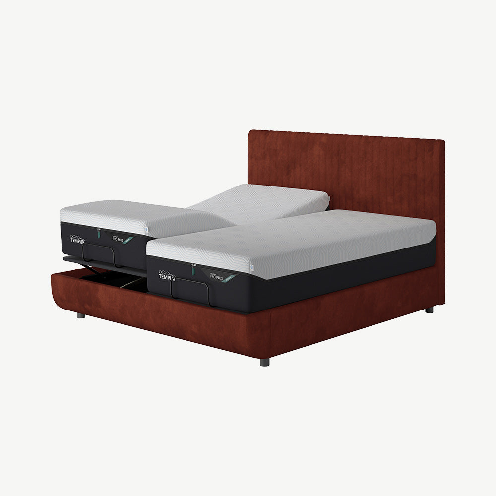 TEMPUR® Arc Static Bed with Vertical Headboard in Copper