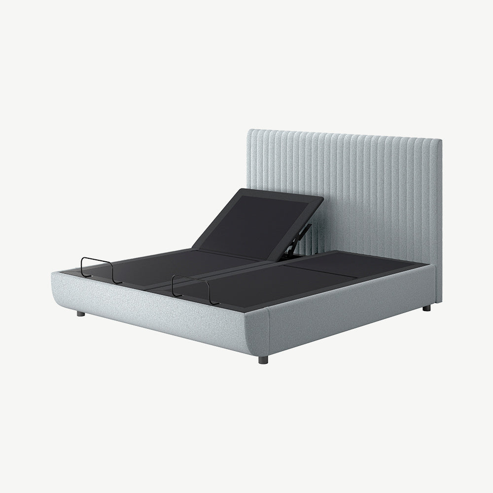 TEMPUR® Arc Static Bed with Vertical Headboard in Stone