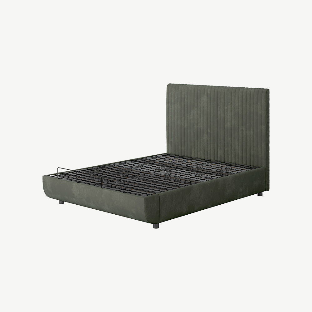 TEMPUR® Arc Static Bed with Vertical Headboard in Dark Green