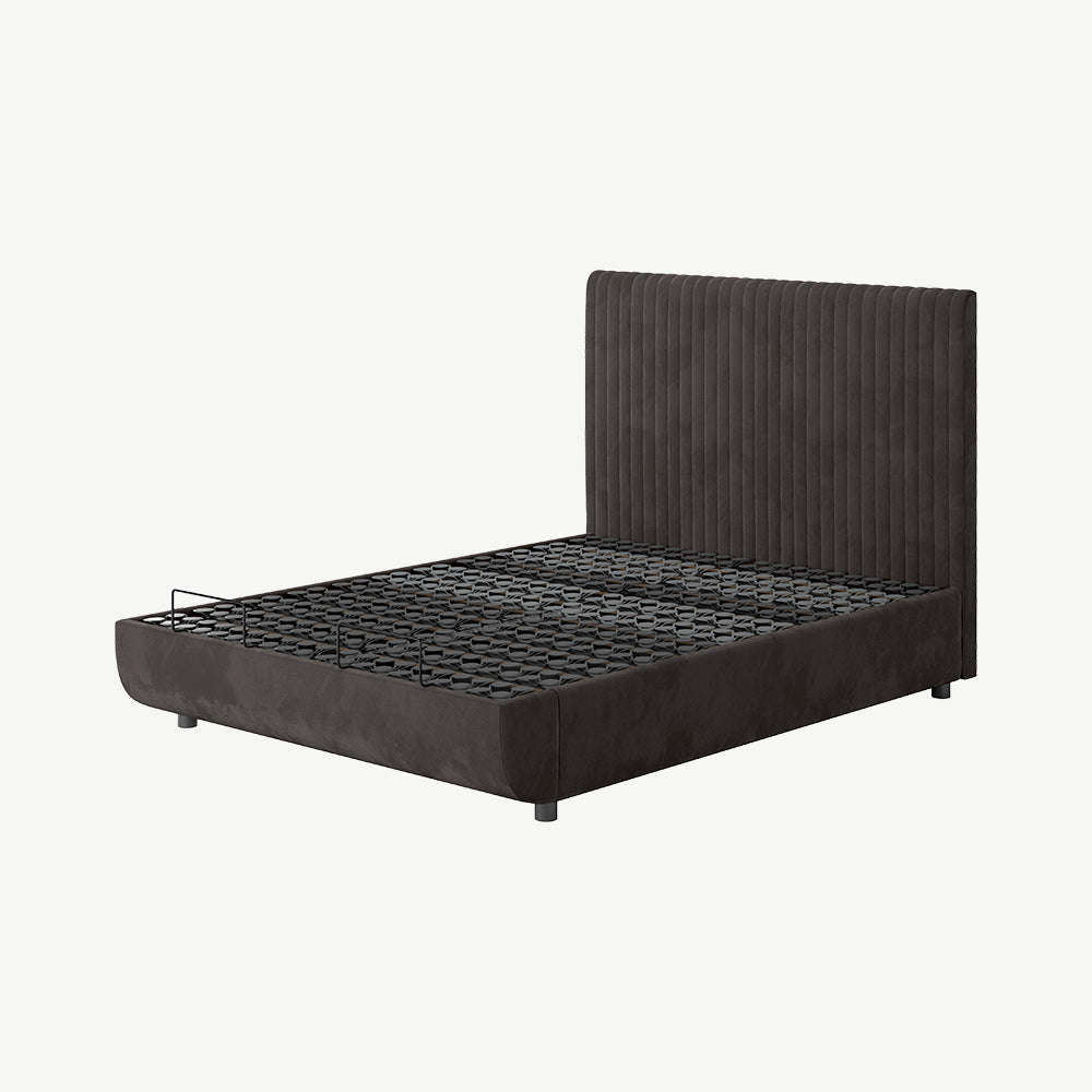 TEMPUR® Arc Static Bed with Vertical Headboard in Dark Grey