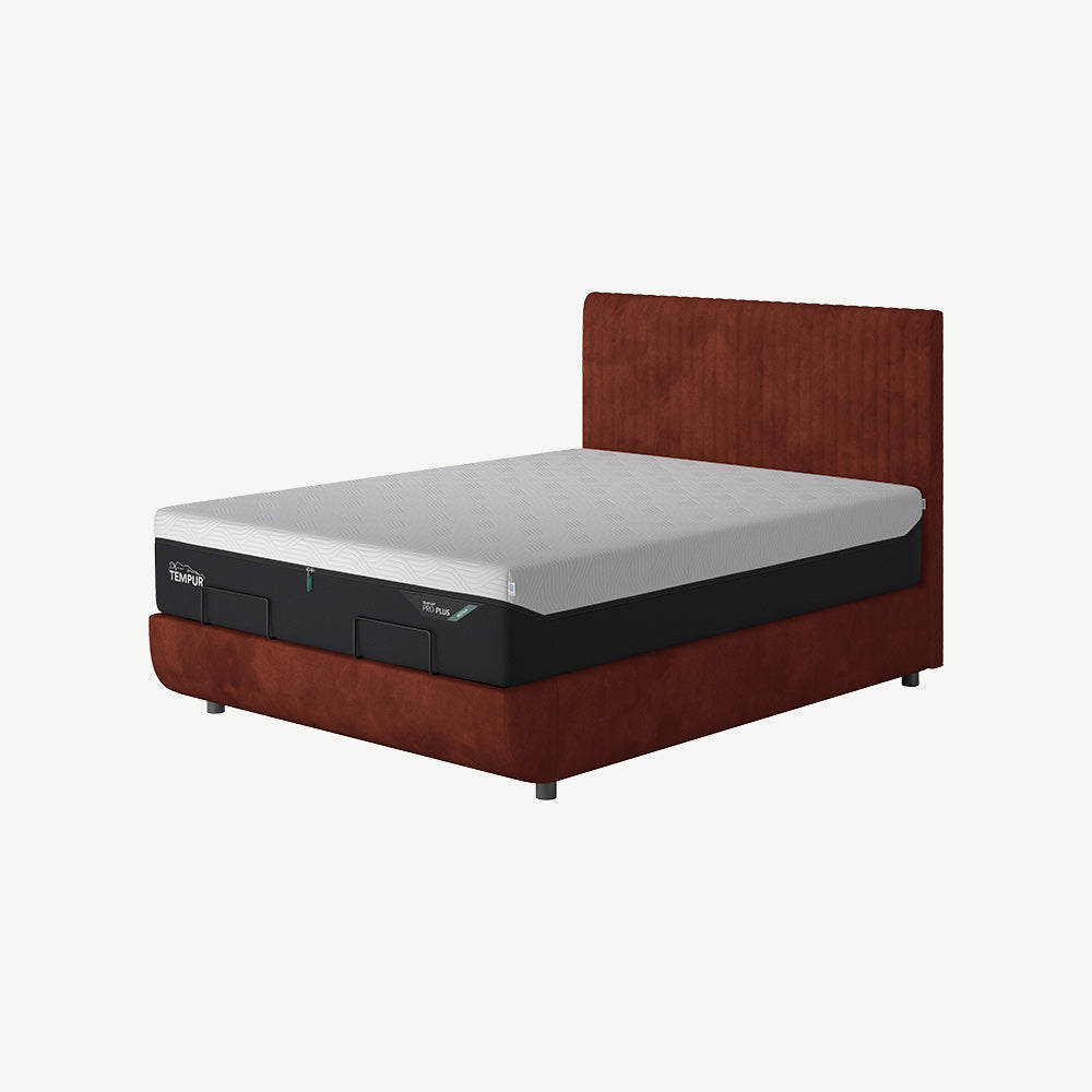 TEMPUR® Arc Static Bed with Vertical Headboard in Copper