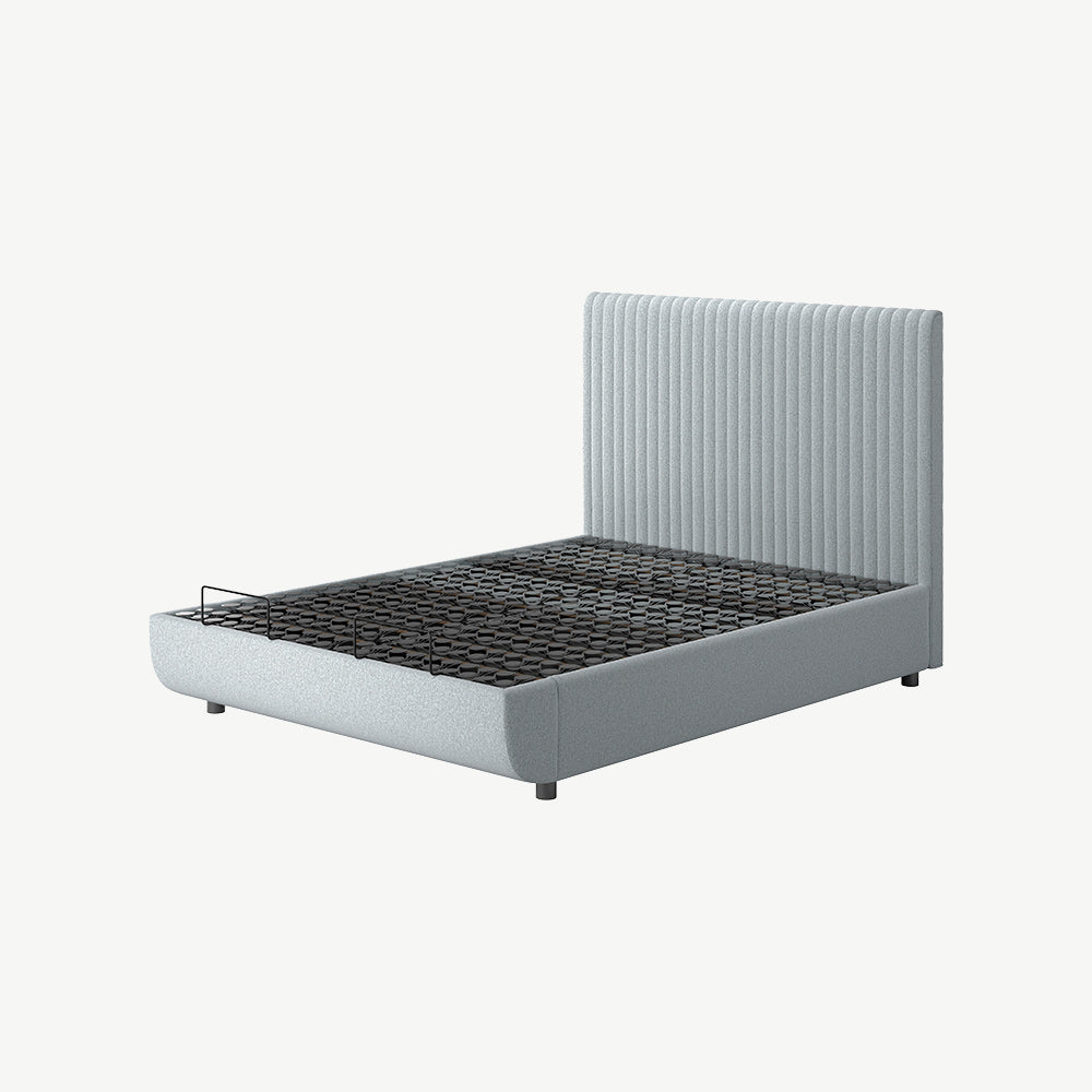 TEMPUR® Arc Static Bed with Vertical Headboard in Stone