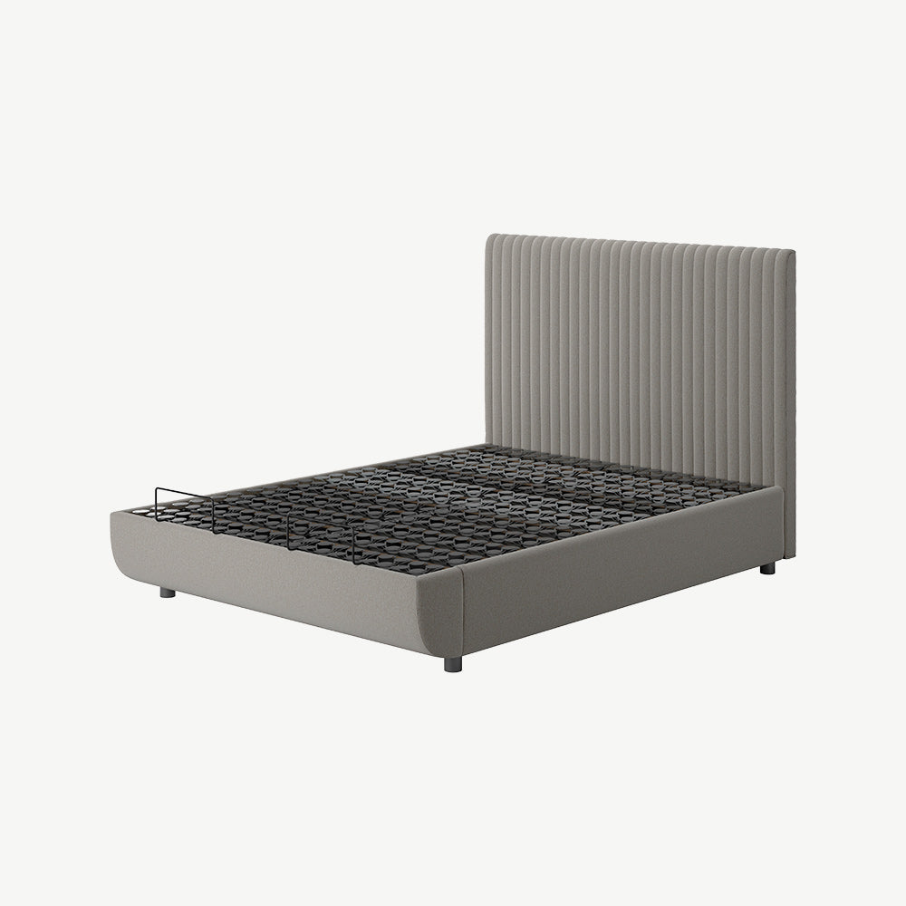 TEMPUR® Arc Static Bed with Vertical Headboard in Warm Stone