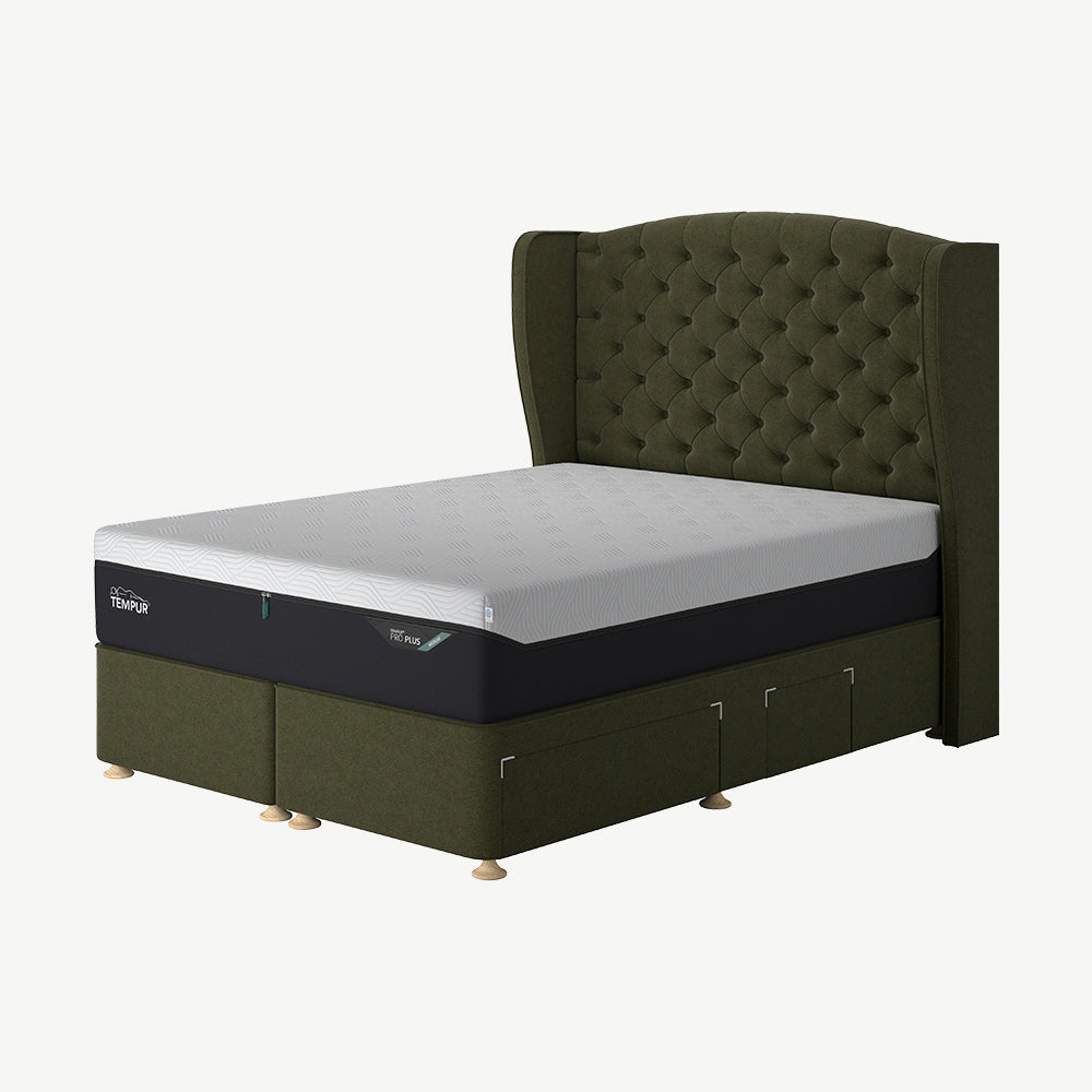 TEMPUR® Suffolk Divan with Drawers in Green