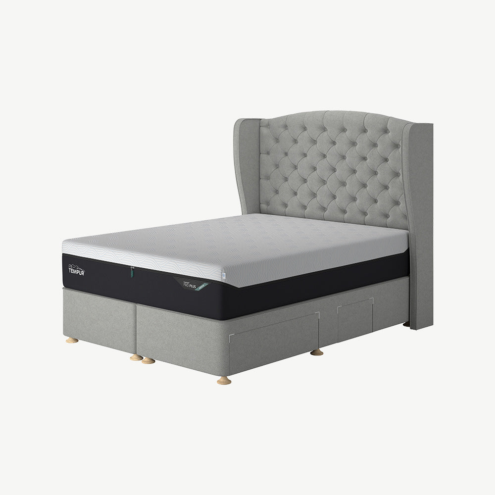 TEMPUR® Suffolk Divan with Drawers in Light Grey