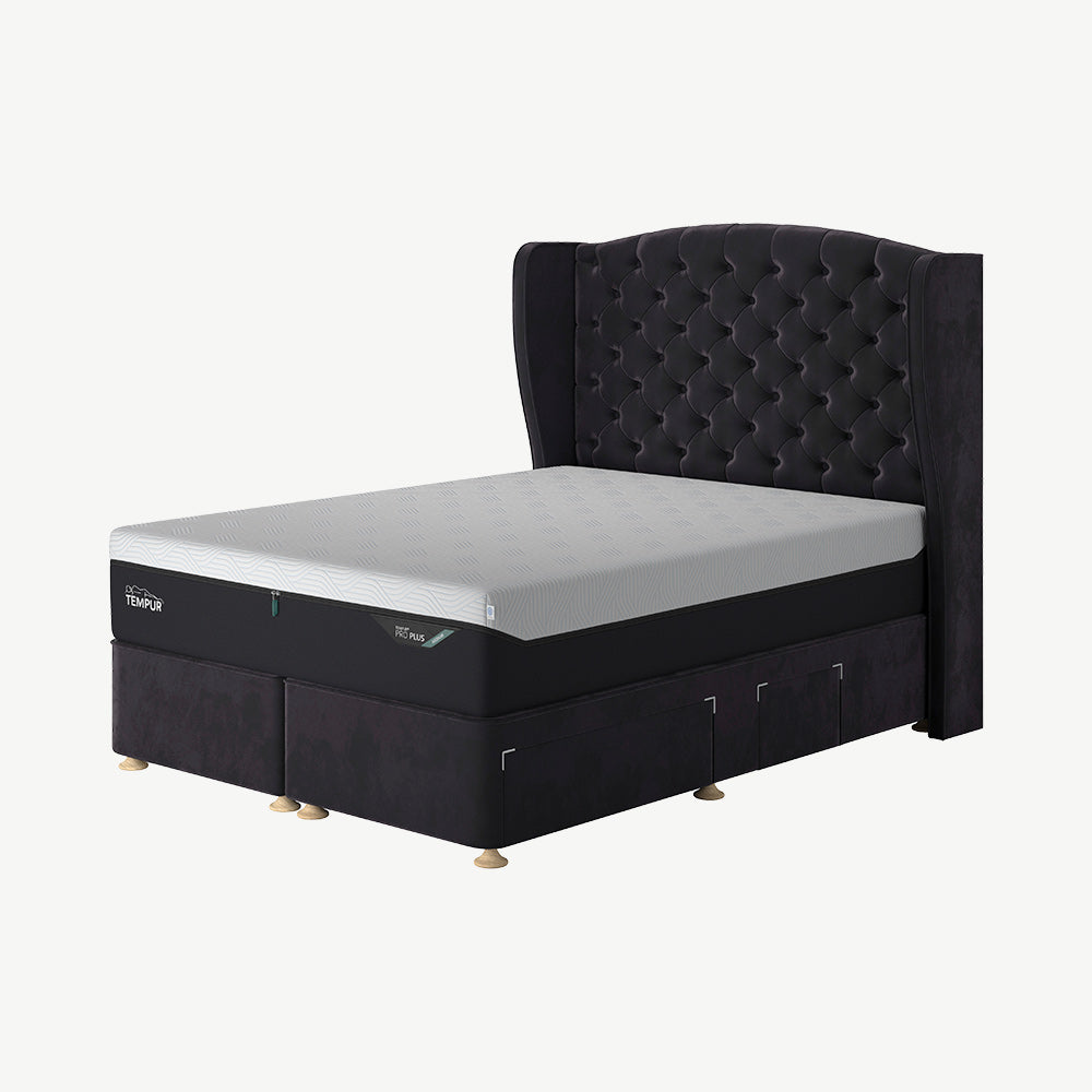 TEMPUR® Suffolk Divan with Drawers in Coal