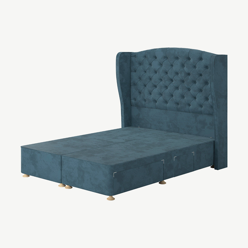 TEMPUR® Suffolk Divan with Drawers in Teal Velvet