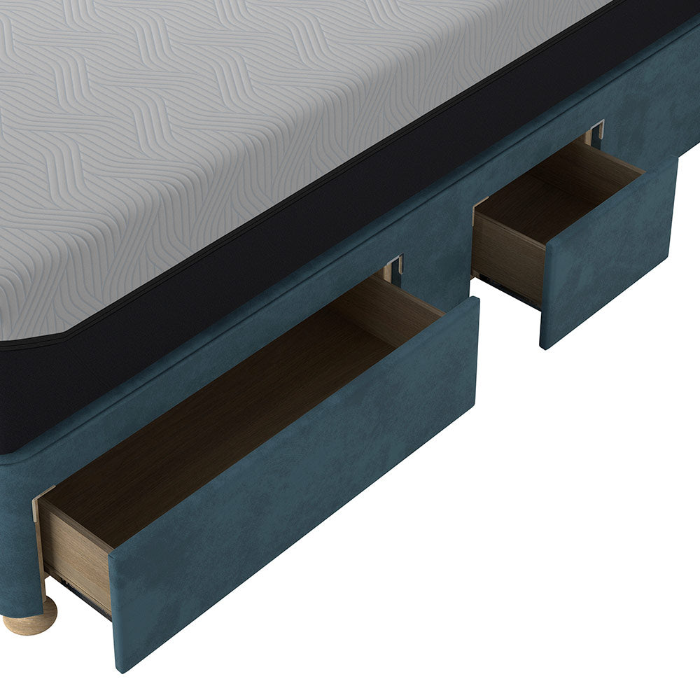 TEMPUR® Suffolk Divan with Drawers in Teal Velvet